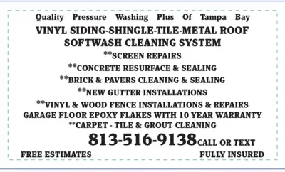 Quality Pressure Washing Plus Of Tampa Bay LLC.