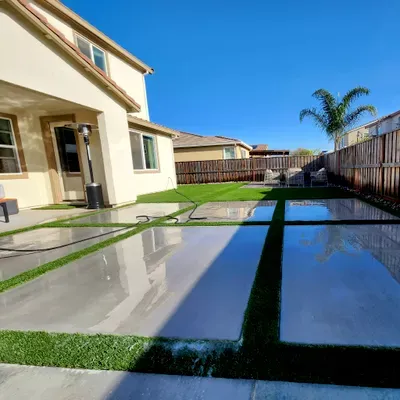 Beautiful Artificial Turf and Concrete