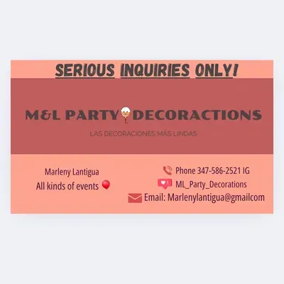 M&L Event Decorations (Serious inquiries please!)