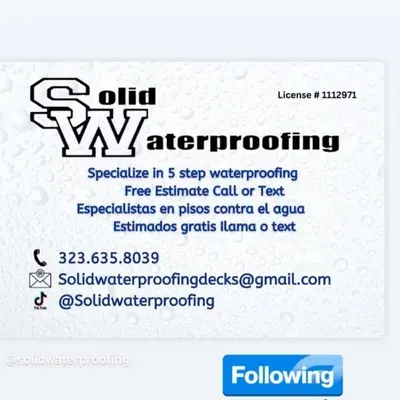 Solid waterproofing decks