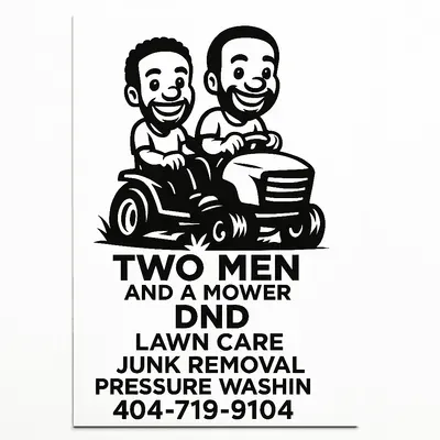 2 men and a mower