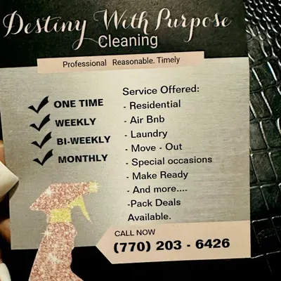 Destiny With Purpose Cleaning