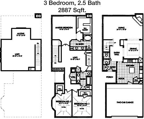 #4  Floor Plan 3x2.5 TH - San Brisas, Houston, TX for Rent