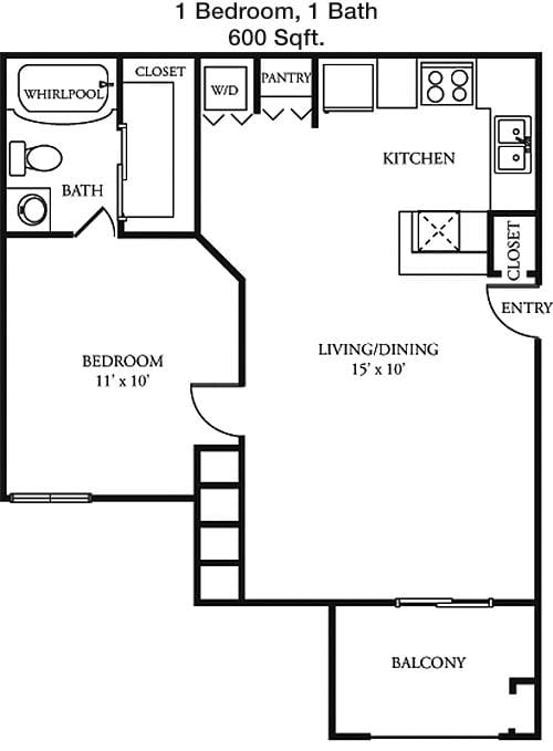#1  Floor Plan 1x1 - Grove At White Oak, Houston, TX for Rent