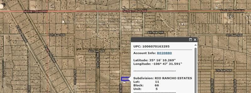 Rio Rancho, Sandoval County, NM Undeveloped Land, Homesites for sale Property ID: 418554995