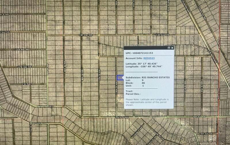 46TH STREET NW, Rio Rancho, NM 87144 Land For Sale  MLS# 1025080
