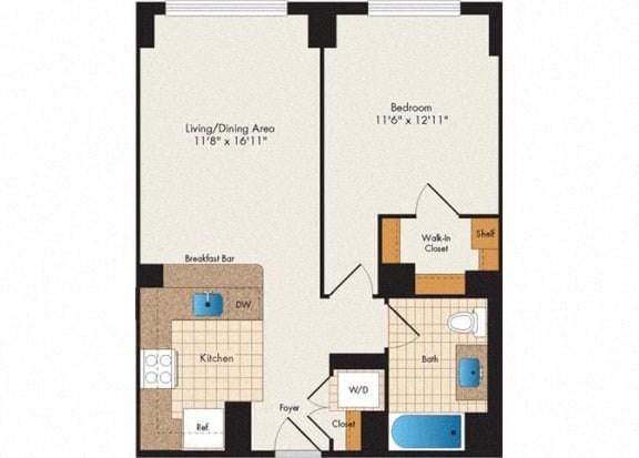 15 Bank Apartments - Greenway 1 Bed 1 Bath for Rent
