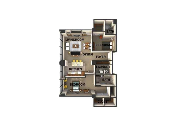 Residences at 1717 - Suite Style L for Rent