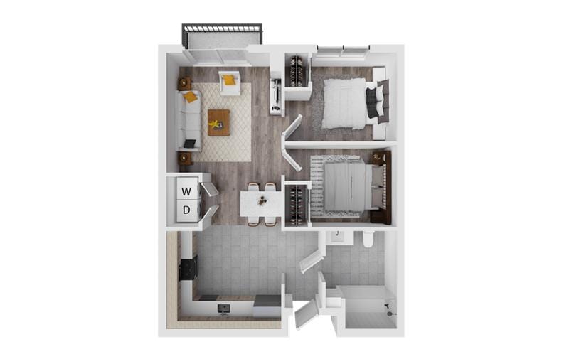 Kensington Apartments - 2 BED 1 BATH - 560 SF for Rent