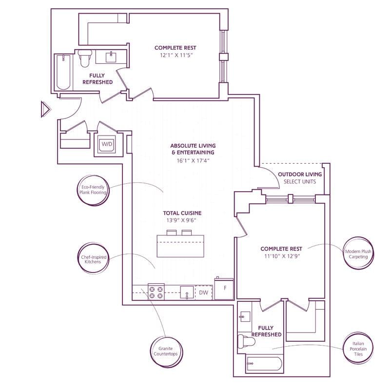 The Bartlett - 2 Bed - 2 Bath  B12 for Rent