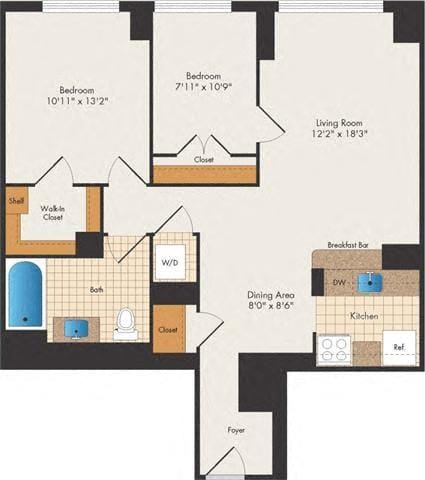 15 Bank Apartments - South Kenfield - 2 Bed 1 Bath for Rent