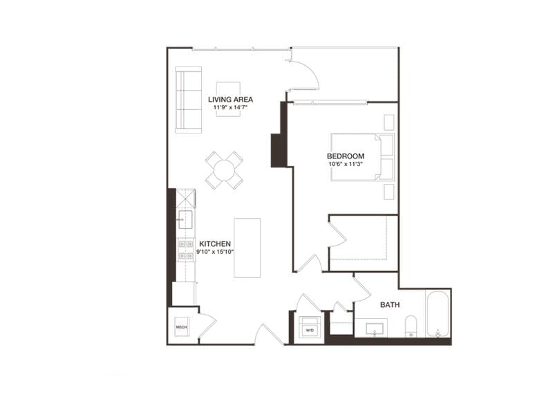 8001 Woodmont - 1 Bed - 1 Bath  A01 for Rent