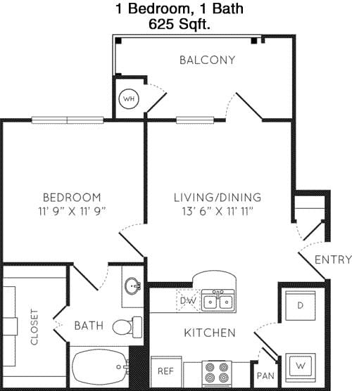 #1  Floor Plan 1x1 - Ethos, Austin, TX for Rent