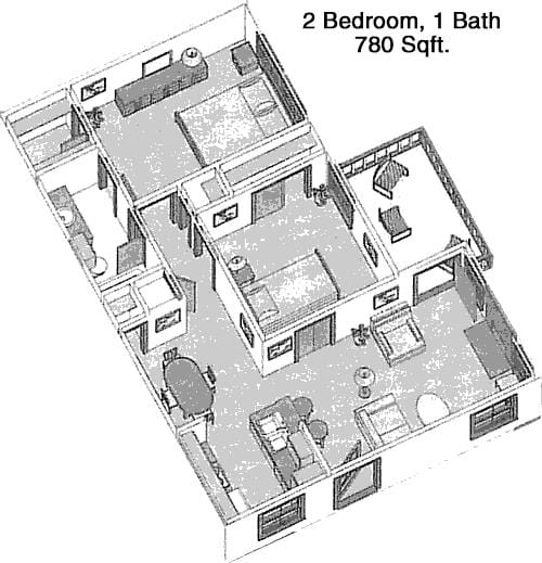 #1  Floor Plan 2x1 - Mia Westchase East, Houston, TX for Rent
