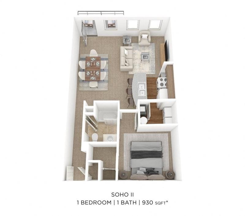 Worthington Apartments and Townhomes - One Bedroom - Soho II - 930 sqft for Rent