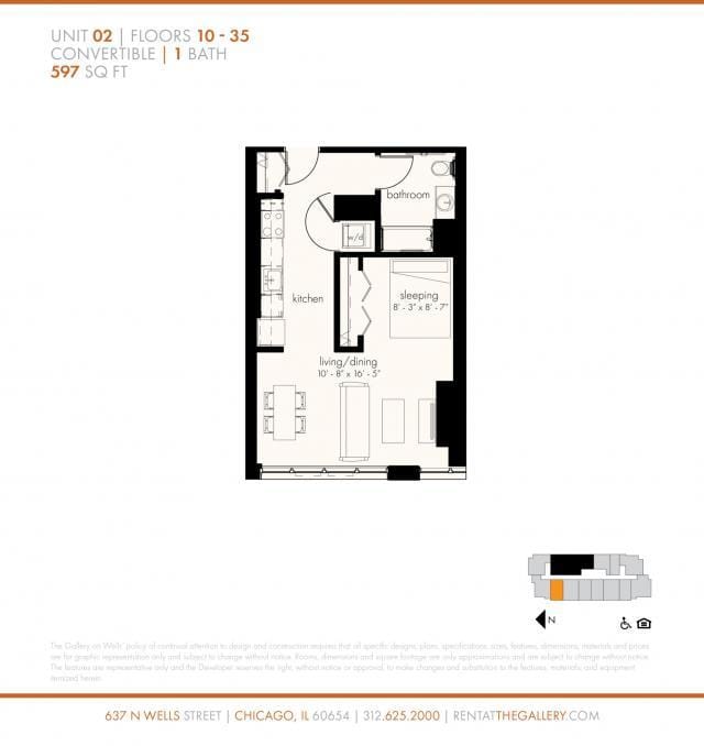 0 Bedroom 1 Bath In Chicago IL 60654 for Rent