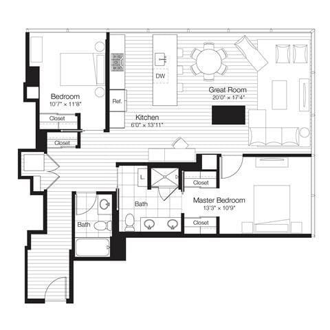 2 Bedroom 2 Bath In Chicago IL 60611 for Rent