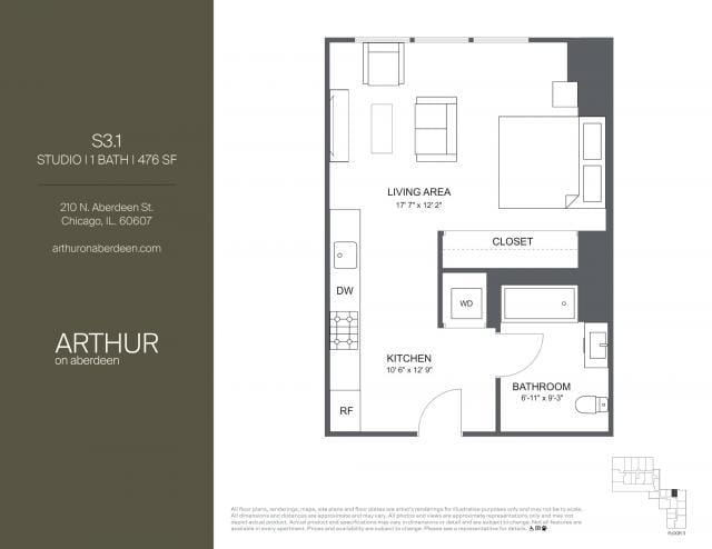 0 Bedroom 1 Bath In Chicago IL 60607 for Rent