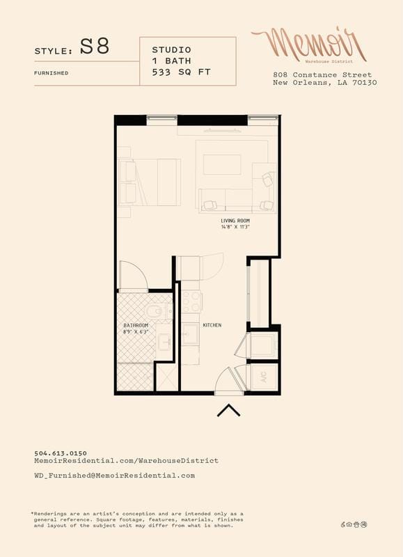 Memoir Warehouse District - S8 for Rent