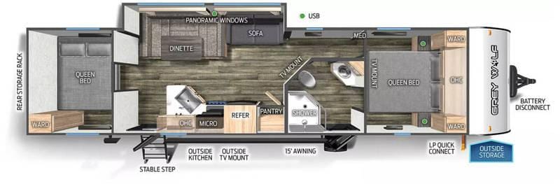 2024 Forest River Cherokee Grey Wolf 29QB 37ft for Sale