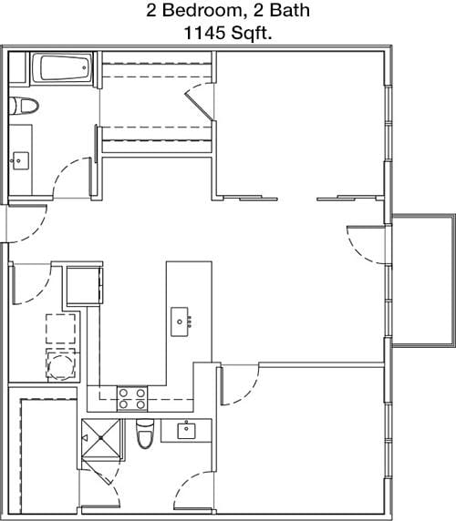 #4  Floor Plan 2x2 - Digit 1919, Dallas, TX for Rent